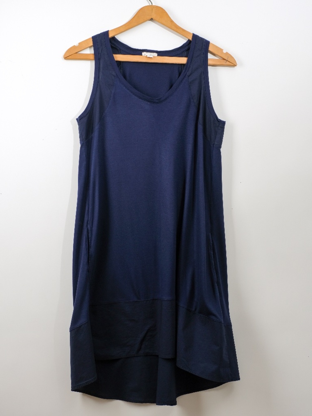 Navy Blue GAP Midi Sleeveless Dress - High/Low hem - Pockets!